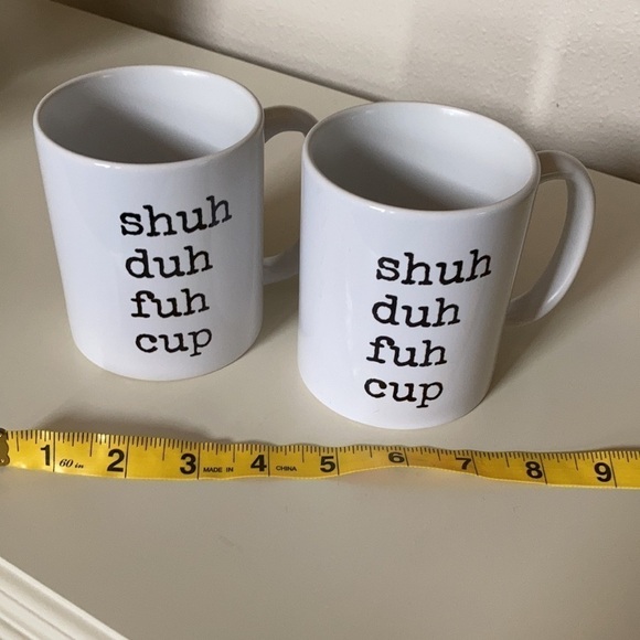 Funny Coffee Tea Mug Gift, Typewriter Style, Shuh Duh Fuh Cup 2-Pack Bundle Gift - Picture 10 of 11